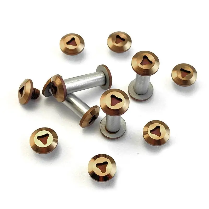 10 set/lotto 416 Materiale In Acciaio Inox Manico del Coltello FAI DA TE Che Fanno M4 Filettatura Paia Viti di Bloccaggio Rivetto Chiodo di Fissaggio Bullone Pivot