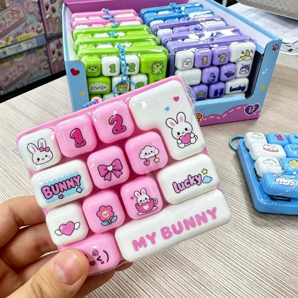 Plastic Clear Keyboard Keychain Animal Patterns Mechanical Sounds Mechanical Keyboard Keychain Clickable Keys