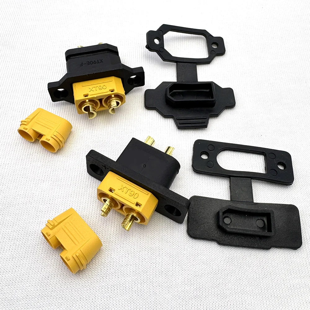 XT90E-M/F Ladeanschluss-Stecker XT90 Männlich/Weiblich Vergoldeter Anschluss mit Fixierloch Wasserdichte Kappe für ESC Motor Flugzeug Drohne – Detail 2