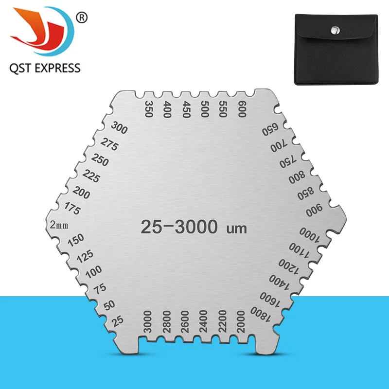 High precision hexagon stainless steel Wet film comb 25-3000um wet film thickness gauge