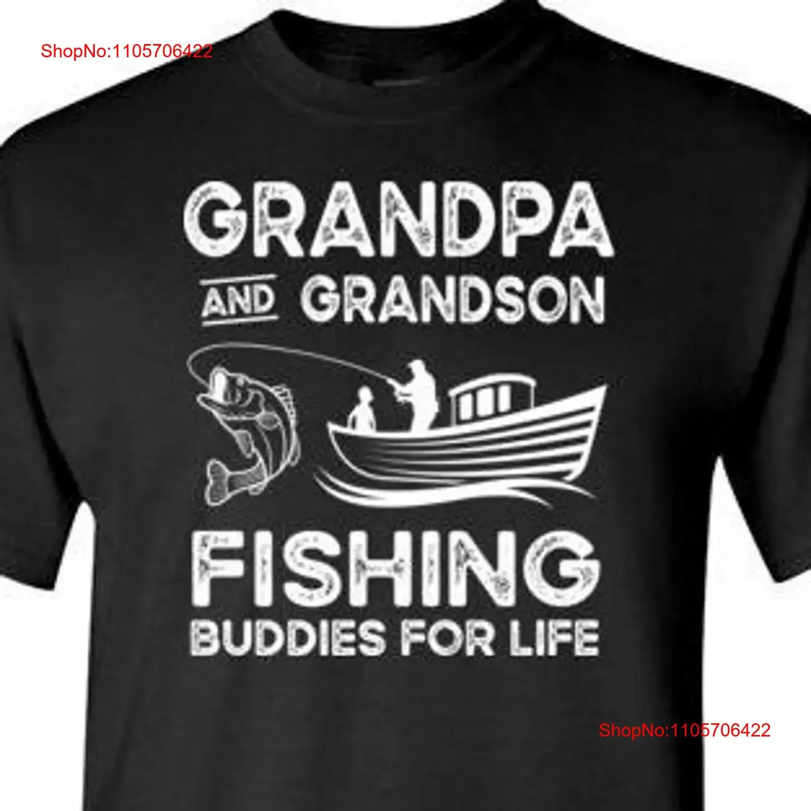 Grandpa and Grandson Fishing Buddies for Life T Shirt Men Boys Matching Buddy vintage Washed graphic homme Comfortable