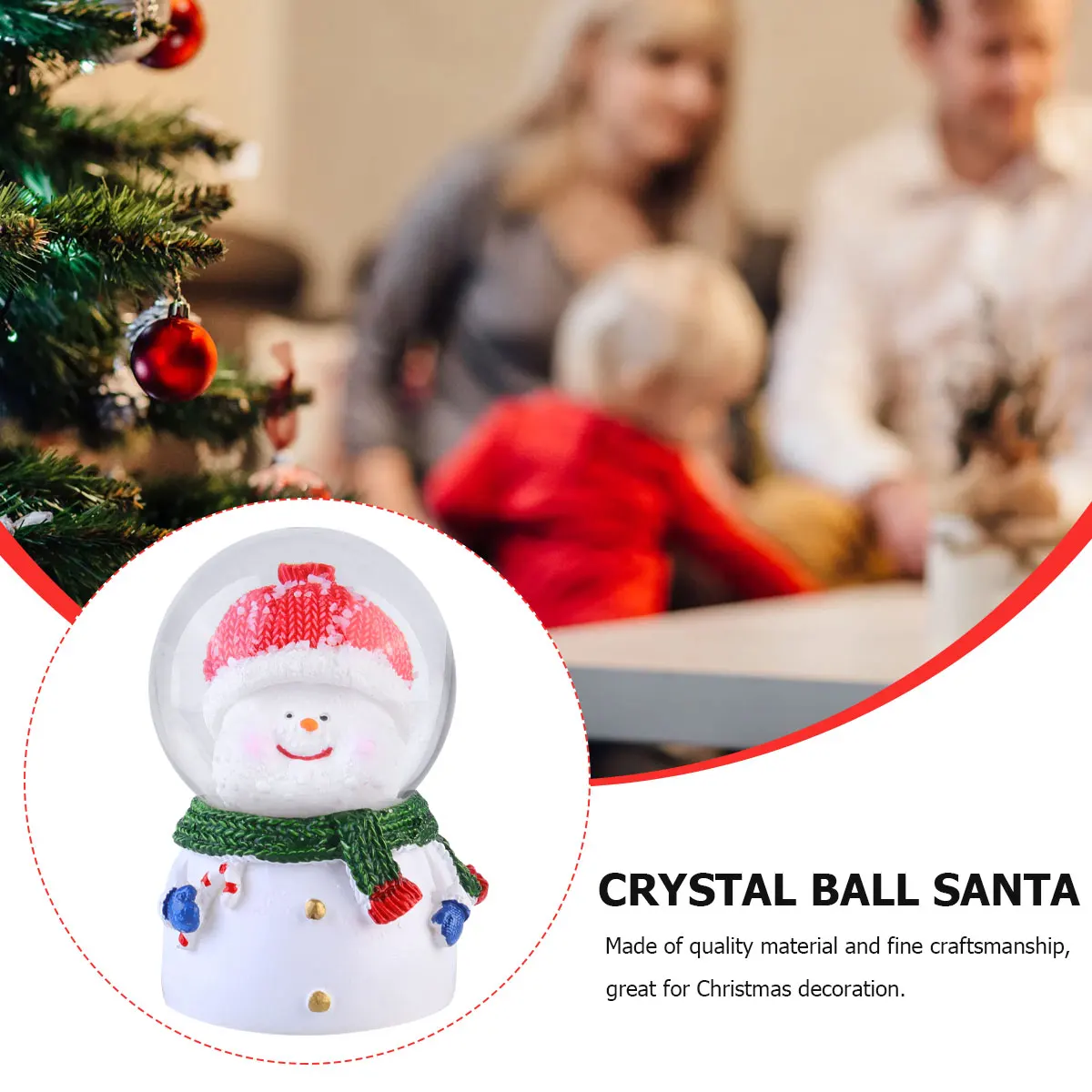 

1pc Ball Decorative Resin Glass Lamp Warm Light Christmas Desktop Decoration Festive Party Supplies Home Decor