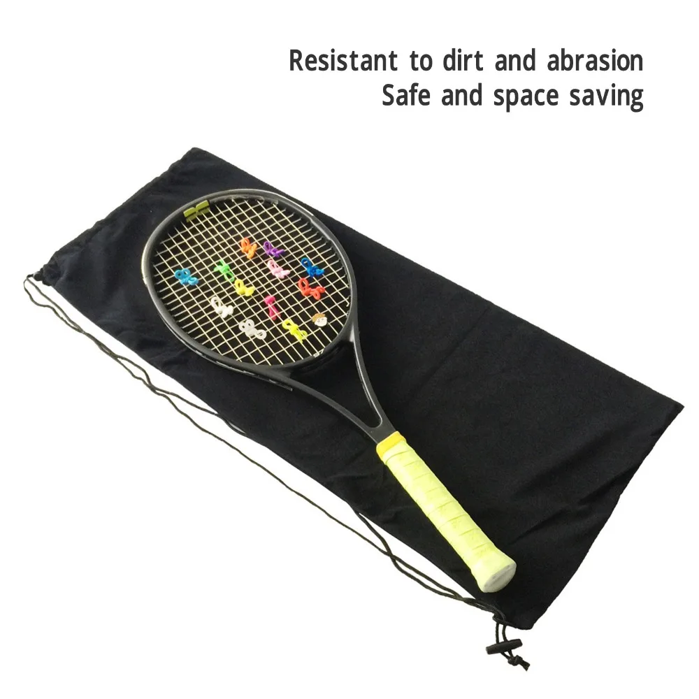 

Velvet Cloth Tennis Racket Storage Bag Adjustable Shoulder Strap Black Tennis Racket Bag Soft Supple Tennis Racquet Bag