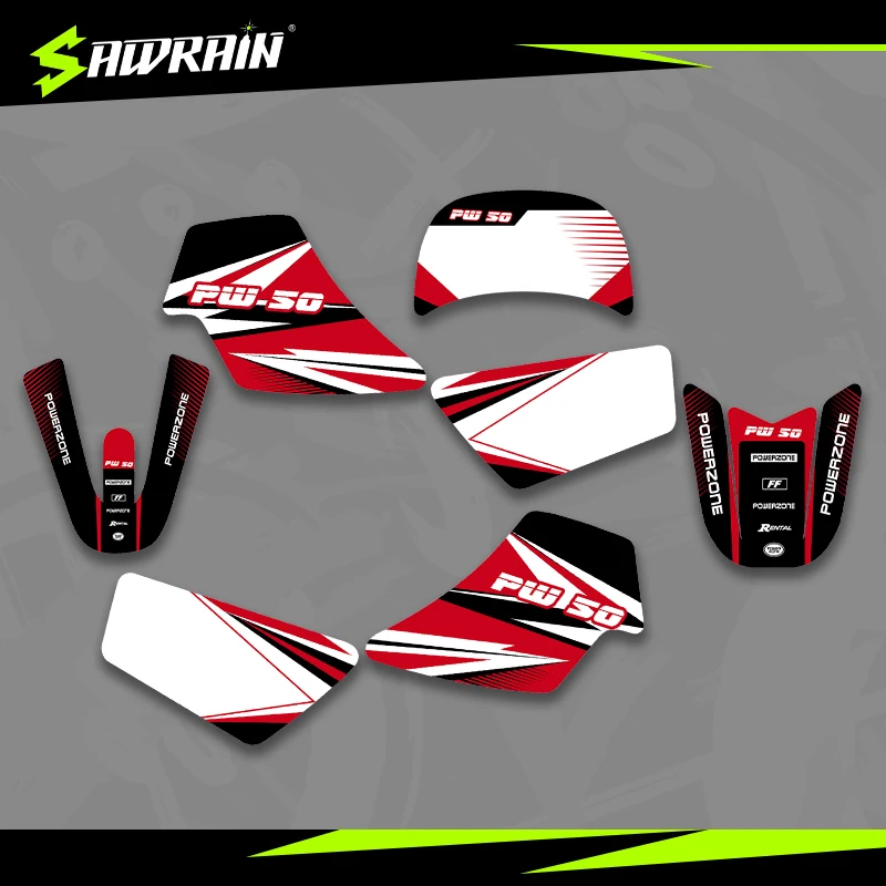 

Sawrain for PW50 PW Motorcycle Graphics Background Decals Sticker Customize Number Name