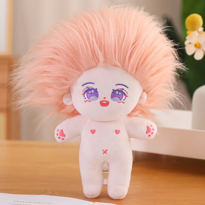 Idol Butter-Poupées en coton pelucheux, jouets pour enfants, pas d'attributs, étoiles mignonnes, cheveux longs frits, cheveux bouclés, cadeau de collection GérCollection, 22cm