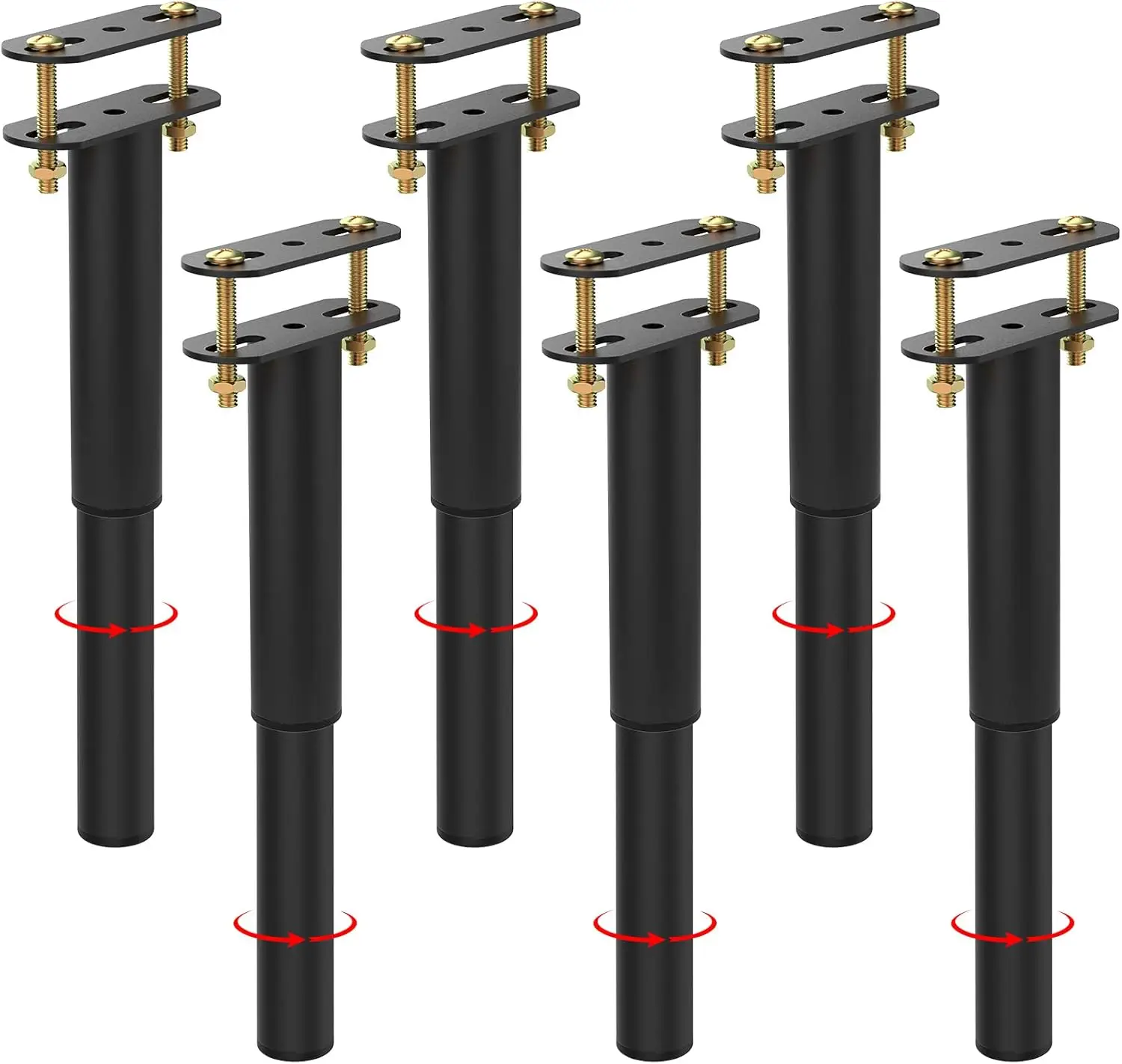 

6Pcs (7""-13.5"") Adjustable Metal Bed Frame Support Legs, Bed Frame Center Slats Heavy Support Leg,Extra Durable Furniture