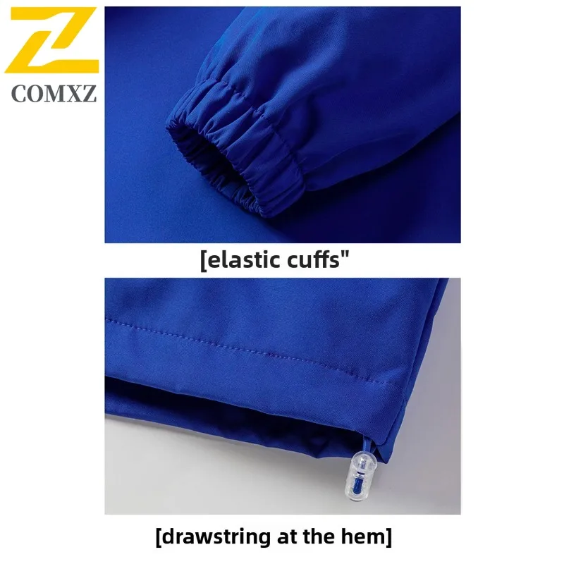 COMXZ 2025 Mens Klein Blue Faux Two Piece Jacket Spring Autumn Winter Korean Style Trendy Stylish Casual Coat