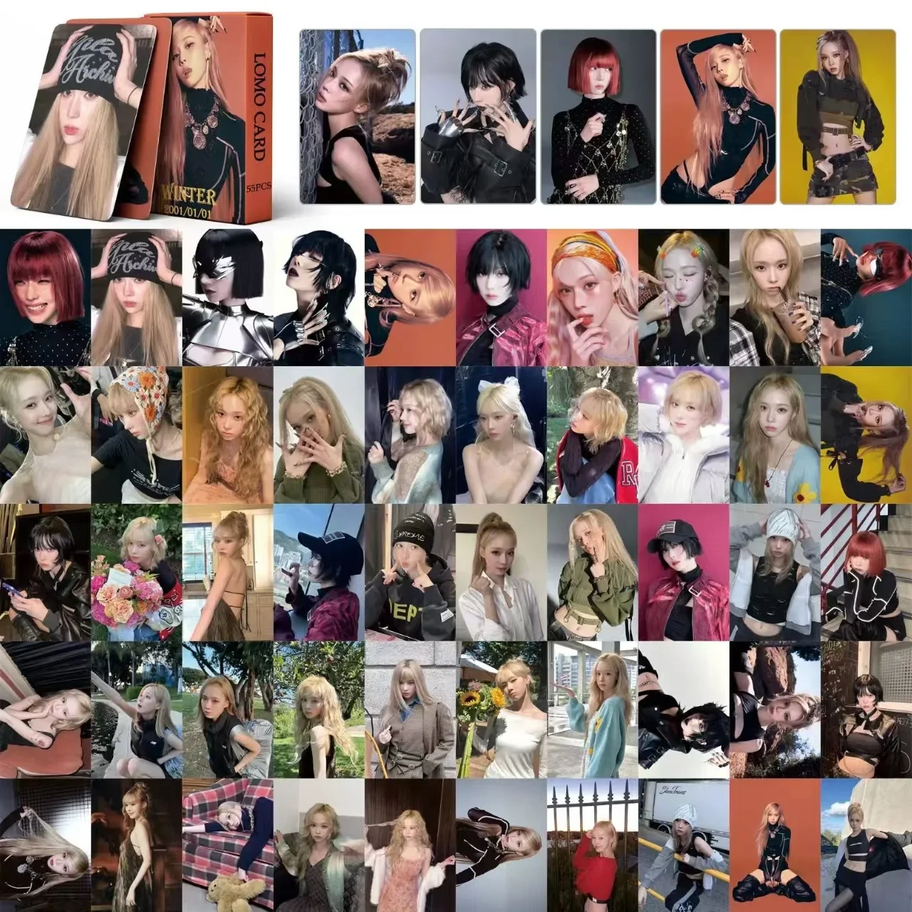 

55 шт./компл. Kpop KARINA Whiplash Lomo карты WINTER Solo HD фотокарточки для фанатов подарки