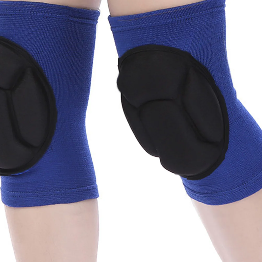 

1Pair Elastic Knee Support Sponge Cushion Absorbing Protective Knee Brace Size M Blue for Fitness Hiking Camping Driving