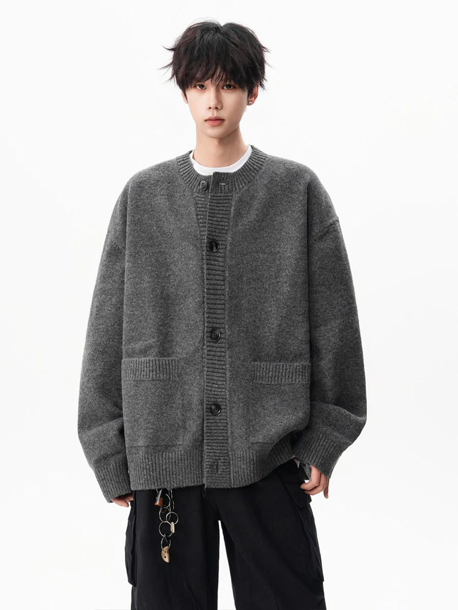 

American Retro Knitted Sweater Jaet Men's Autumn Winter New Sle Casual Loose Lazy Match Couples Open Cardigan