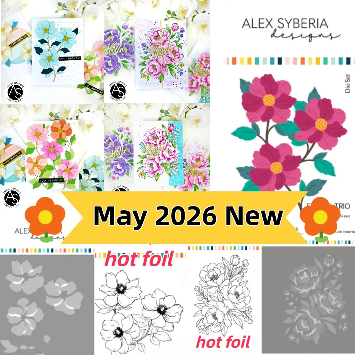 May 2026 New Peony Bouquet Floral Metal Cutting Dies Stencil Hot Foil for DIY Decorating Scrapbook Paper Embossing Template