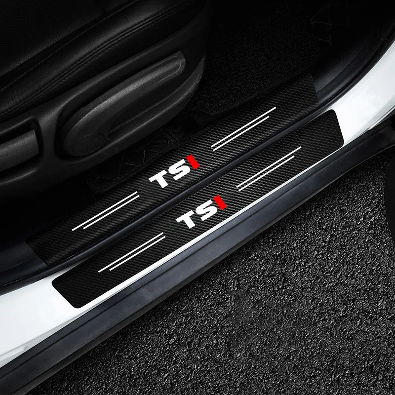 Carbon Door Sill Plate Protector Sticker For Volkswagen VW TSI TDI APR Polo 5 6 Bora Jetta Passat B5 Golf 7 MK5 Beetle 3B tiguan