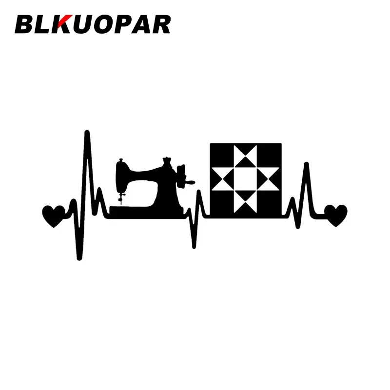 BLKUOPAR Heartbeat Curve Sewing Machine Car Stickers ATV Vinyl Creative Die-cut Waterproof Scratch-Proof Refrigerator Car Goods