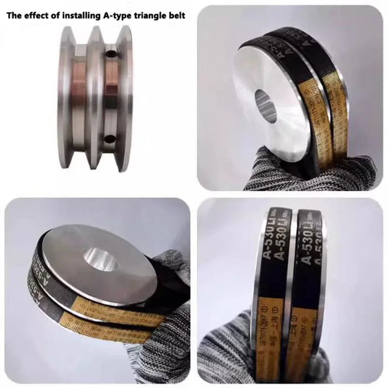 1pc Double V-Groove Aluminum Drive Pulley For A-Section V-Belt Pulleys OD 100mm