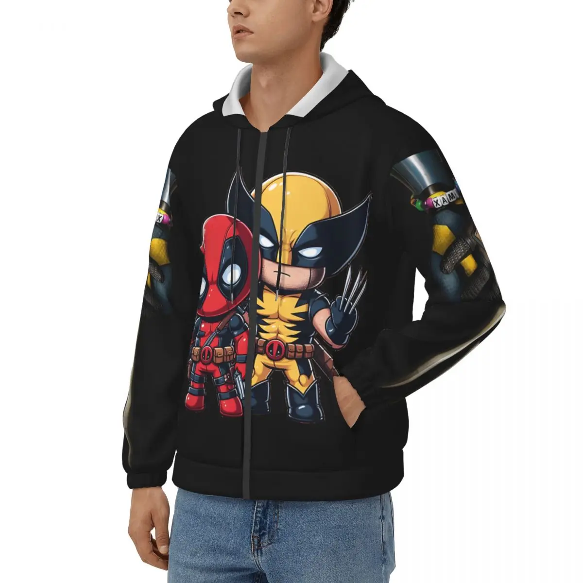 Claws & Chimichangas The Unlikely Bffs Sticker Men's Hoodie Disney Marvel Deadpool & Wolverine Film Clothes  Humor Hoodies Gift