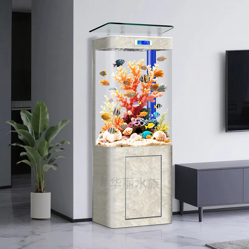 Bottom filter fish tank with cabinet all-in-one machine 2026 new large household intelligent ecological vertical living room TV