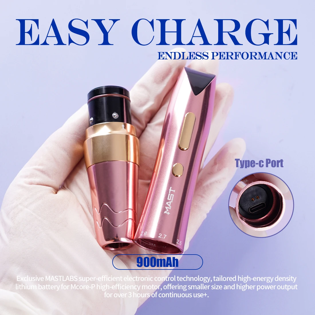 Mast P60 Wireless Tattoo Pen Machine With 2.2mm-3.2mm Adjustable Stroke Length Eyebrow Lips Permanent Makeup Machine