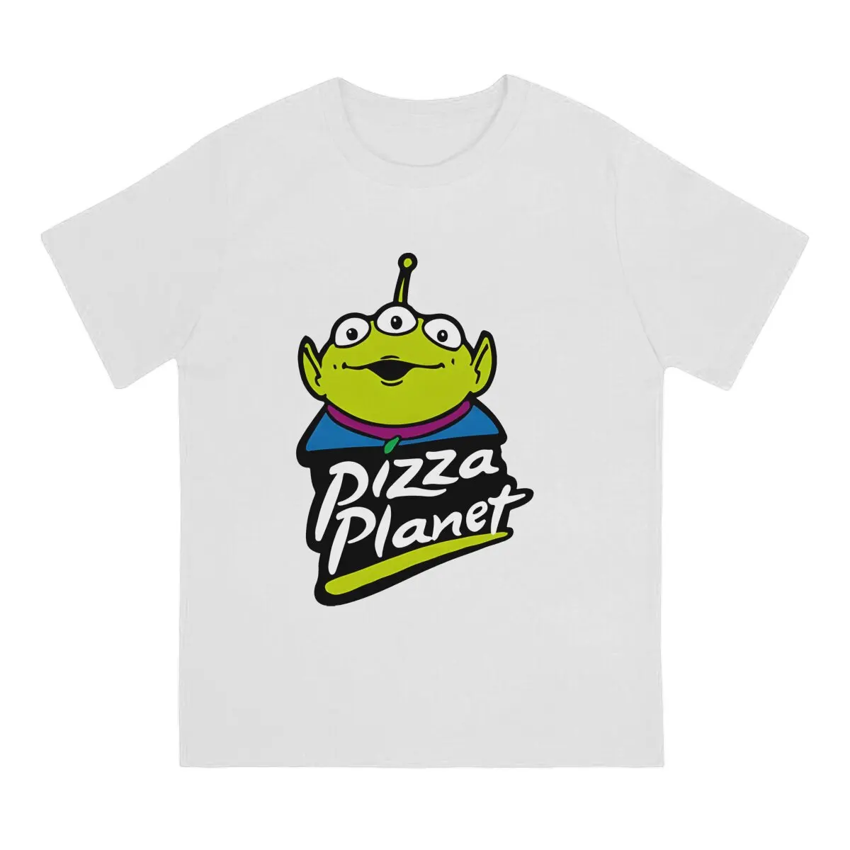 Men's Pizza Planet T Shirt Disney Toy Story Alien Pure Cotton Tops Funny Short Sleeve Round Neck Tees New Arrival T-Shirt