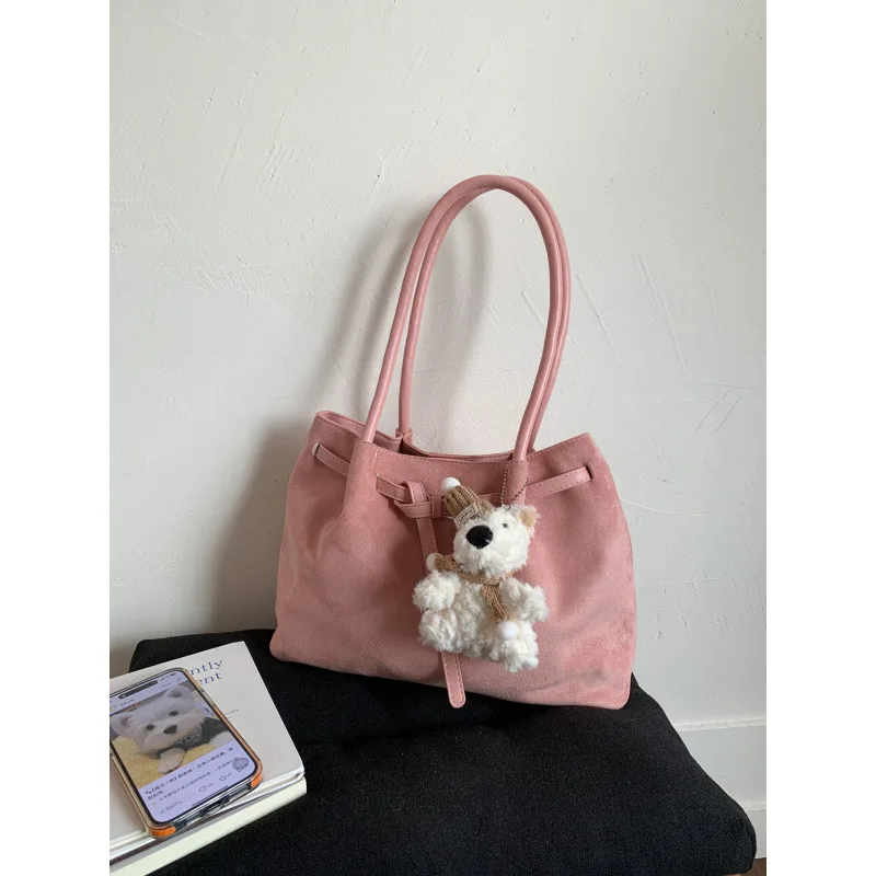 Hand Bag Retro Style Bag Autumn And Winter New Arrival Large Capacity Fleece Bag Commuter Shoulder Bag Women's Carry Boston Bag