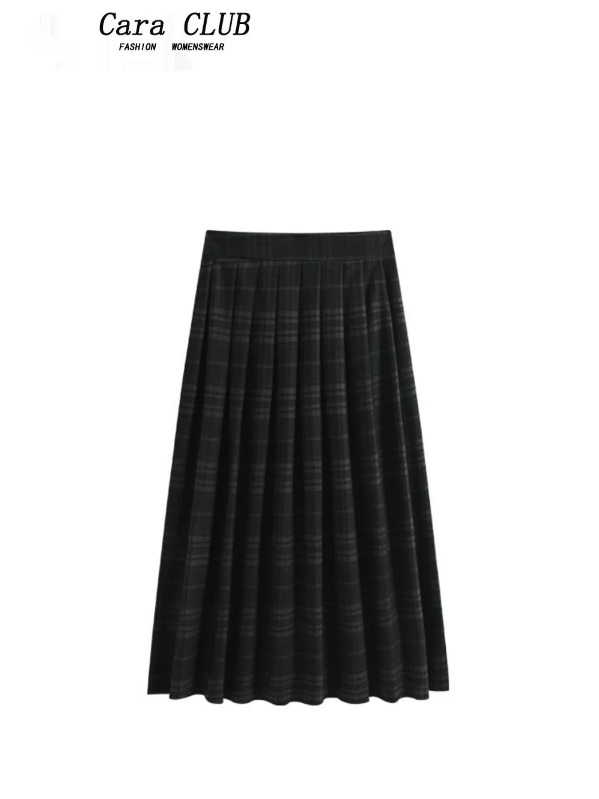 

plus Size Elastic Waist A-Line Pleated Skirt Women's Spring Faion Slimming High Waist Long Skirt Korean Sle Casual Wear