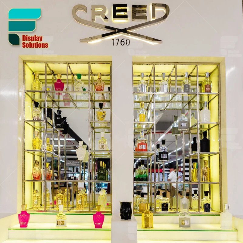 Customized-Luxury Perfumes And Makeup Display Perfume Shop Fittings Display Rack Fragrance Store Display Shelf