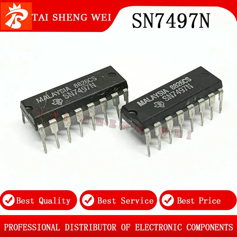 

5PSC brand new original SN7497N DIP-16 synchronous 6-bit binary rate multiplication IC chip SN7497 DIP-16 integrated circuit IC
