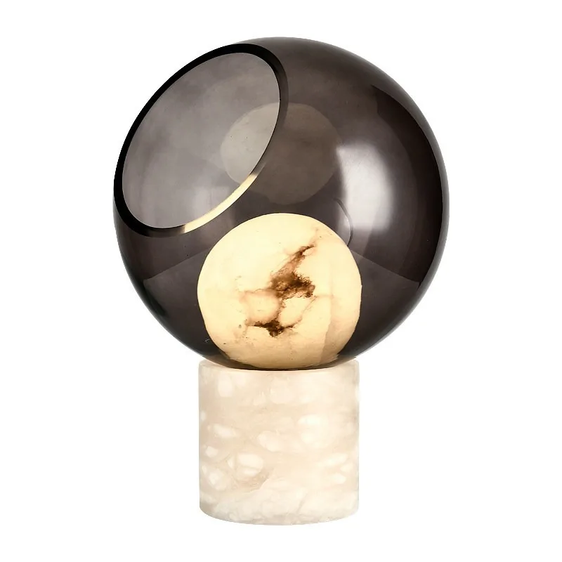 Modern simple marble table lamp, designer light luxury living room bedroom bedside lamp