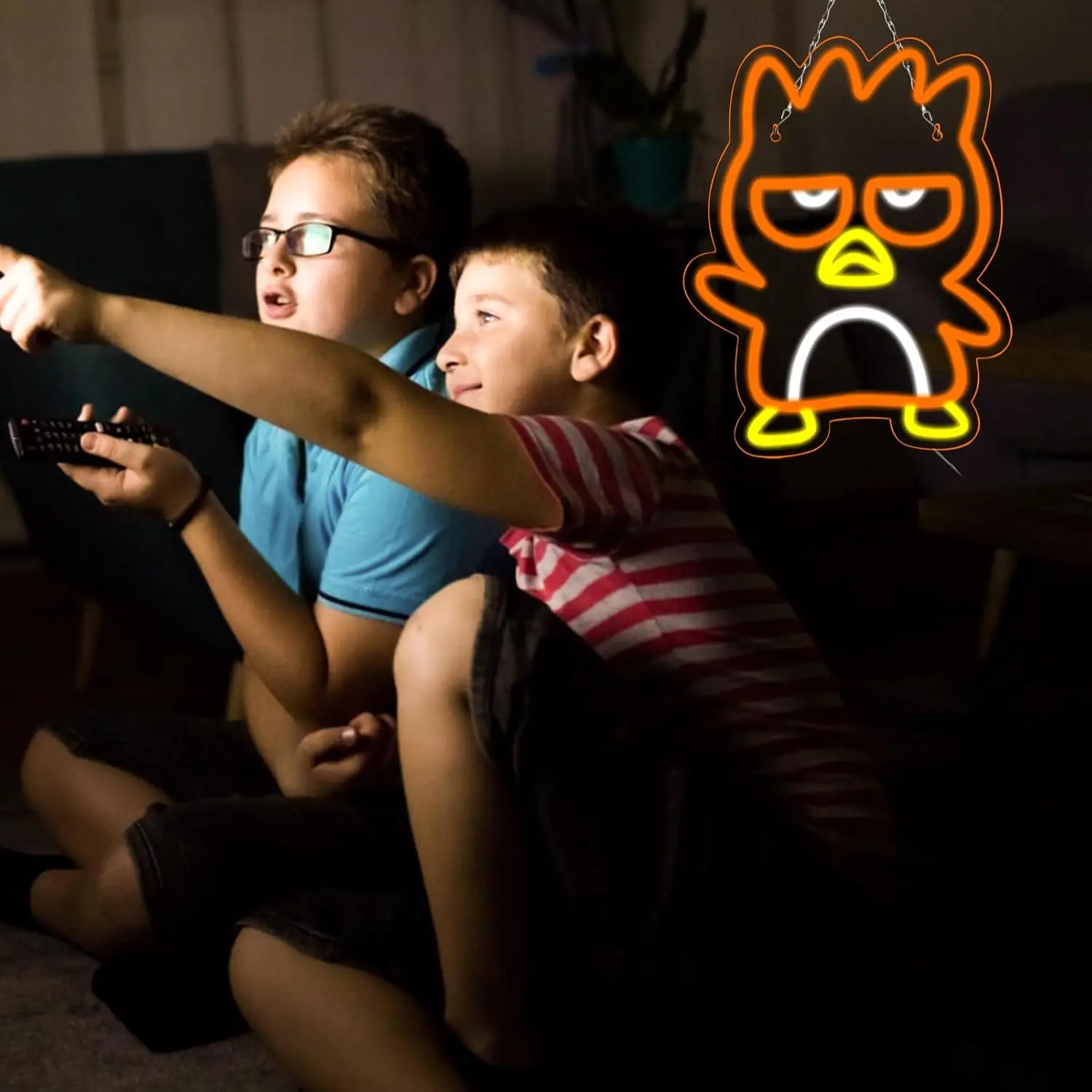 Anime Cool Penguin Neon Sign USB Powered LED Neon Light for Children's Room Home Class Room Dorm Gaming Room Wall Decor Kid Gift