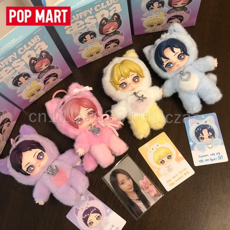

In Stock POP MART Aespa Fluffy Club Series Blind Box Cute Plush Doll Pendant Cartoon Decor Collectible Toys Peripherals Gift