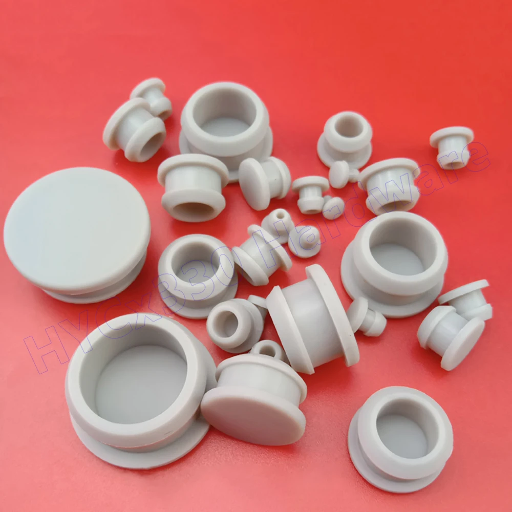 1/2/3/5Pcs Hollow 12.5mm to 30mm Grey Snap-on Hole Plug Silicone Rubber Blanking End Caps Seal Stopper