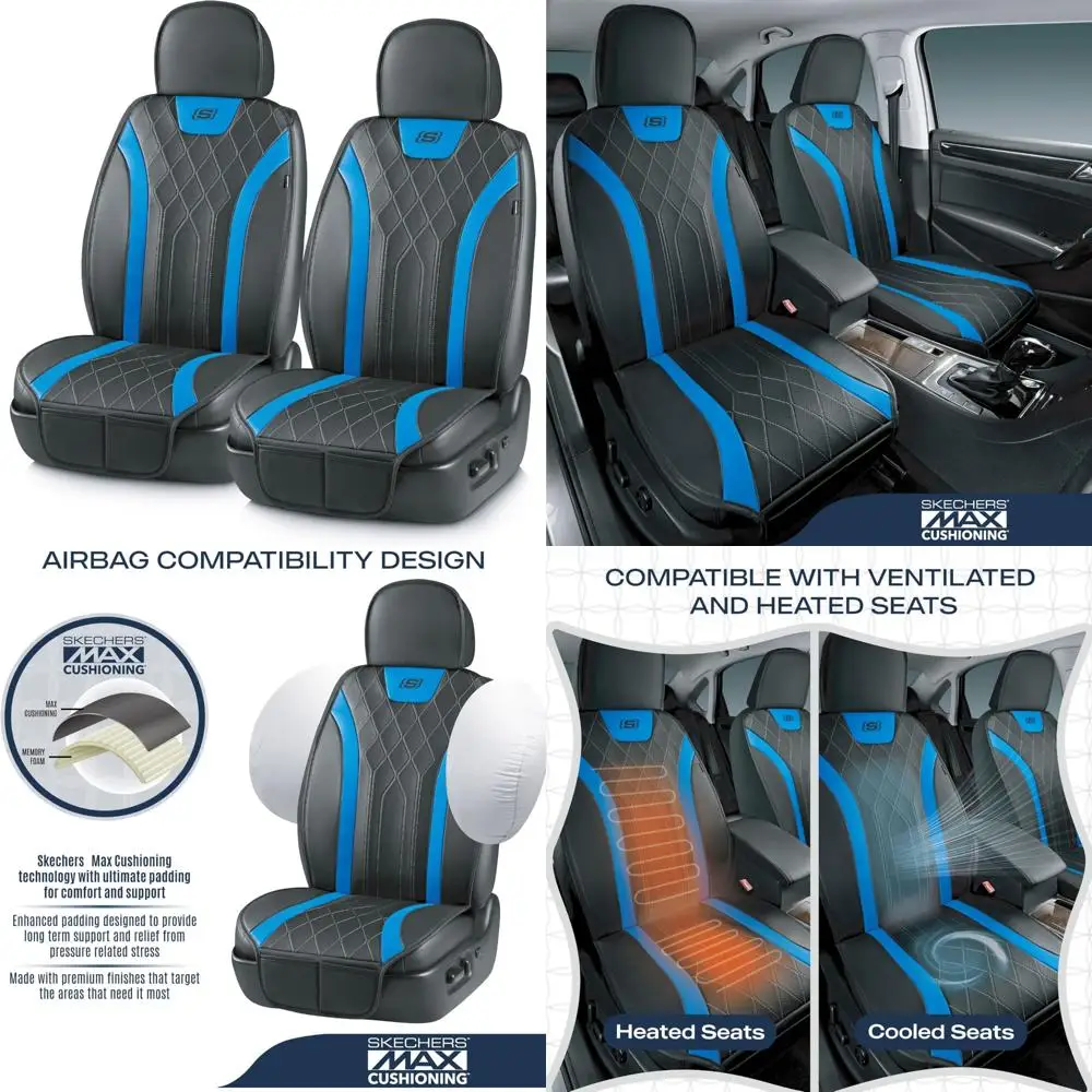

Амортизирующие чехлы на автомобильные сиденья Skechers MAX, защитные чехлы для автомобильных сидений из пены с эффектом памяти, безопасная подушка безопасности, водонепроницаемая боковая накладка на переднее сиденье