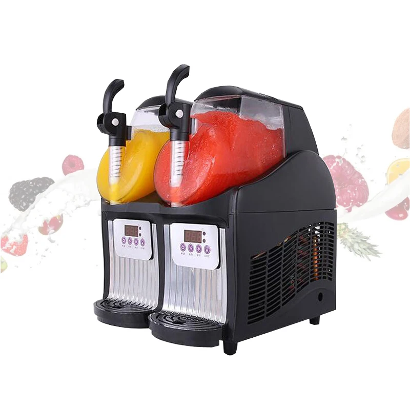 

Commercial 2 Tank Frozen Drink Slush Slushy Making Machine Smoothie Maker Electric Snow melting machine