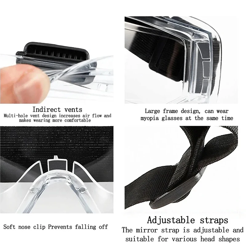 نظارات السلامة المضادة للضباب، نظارات العمل الآمنة المضادة للرذاذ والرياح، مختبر الأبحاث الصناعية، ركوب الدراجات، نظارات واضحة