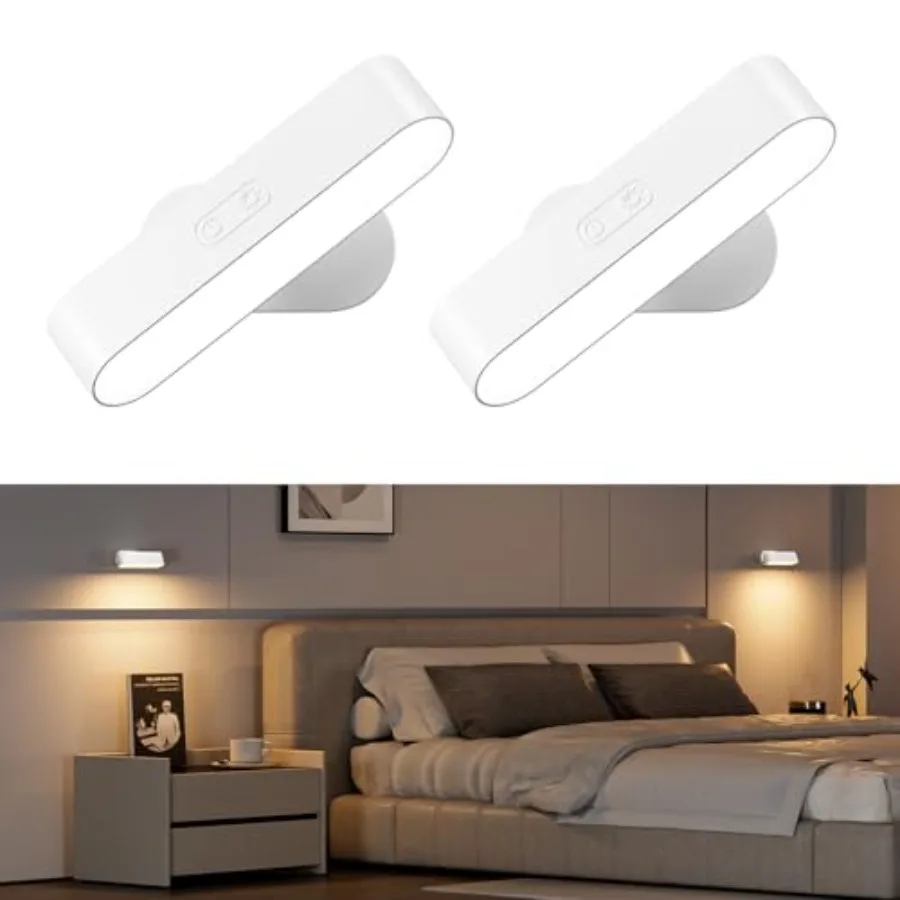 

Battery Operated Wall Sconces Wireless LED Wall Sconce Set of Two Rechargeable Wall Lights for Living Room 5 Colors Dimmable Wa