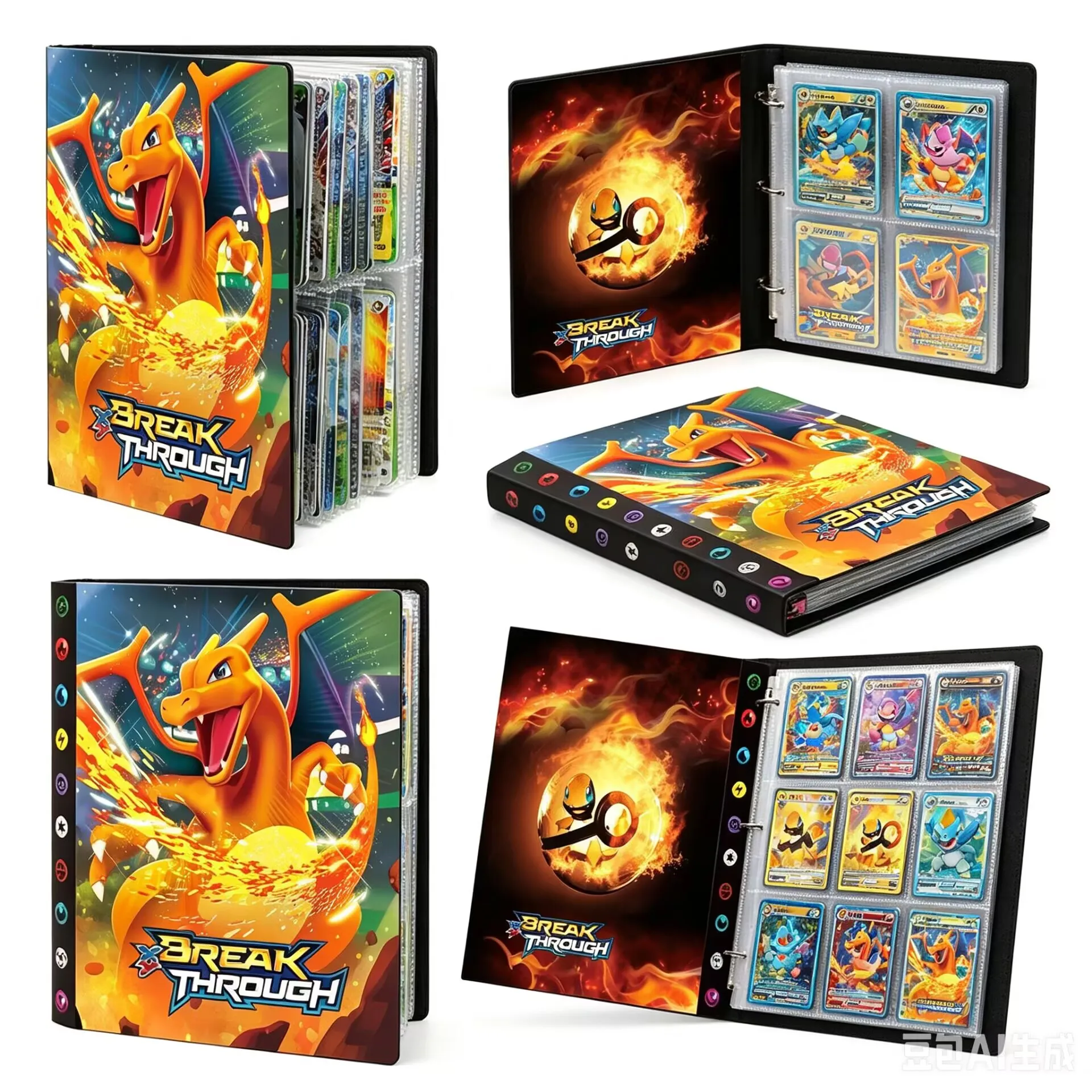 2027 Pokémon Glurak Kartenalbum 240-teilig Kreatives Neues Modell Sammelmappe Kartenhalter Sammelkartenbuch