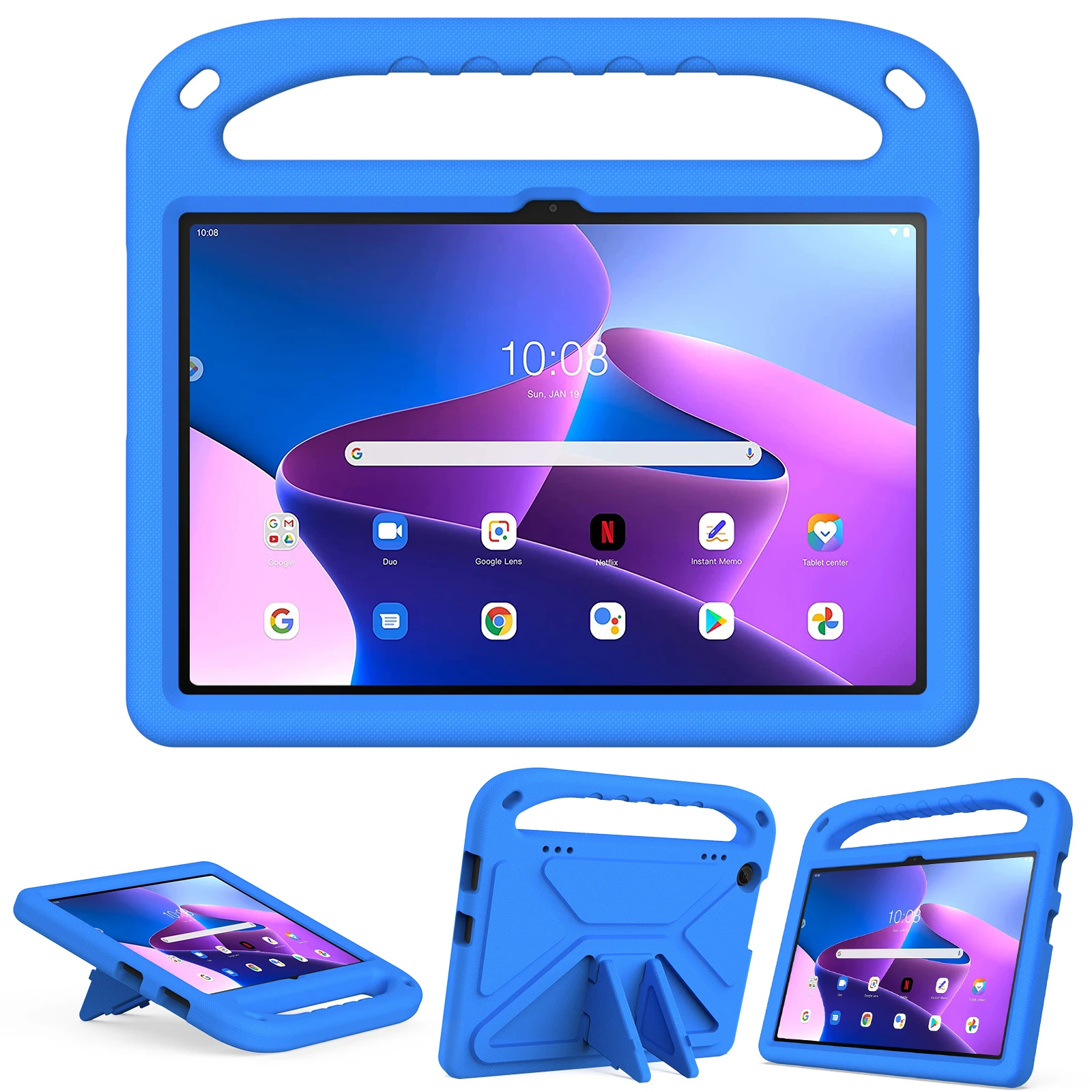 Fundas para tabletas Funda de silicona resistente con soporte resistente para Lenovo Tab M8 M9 M10 FHD P10 K10 M10 PLUS M10 HD P11 P12 Pro