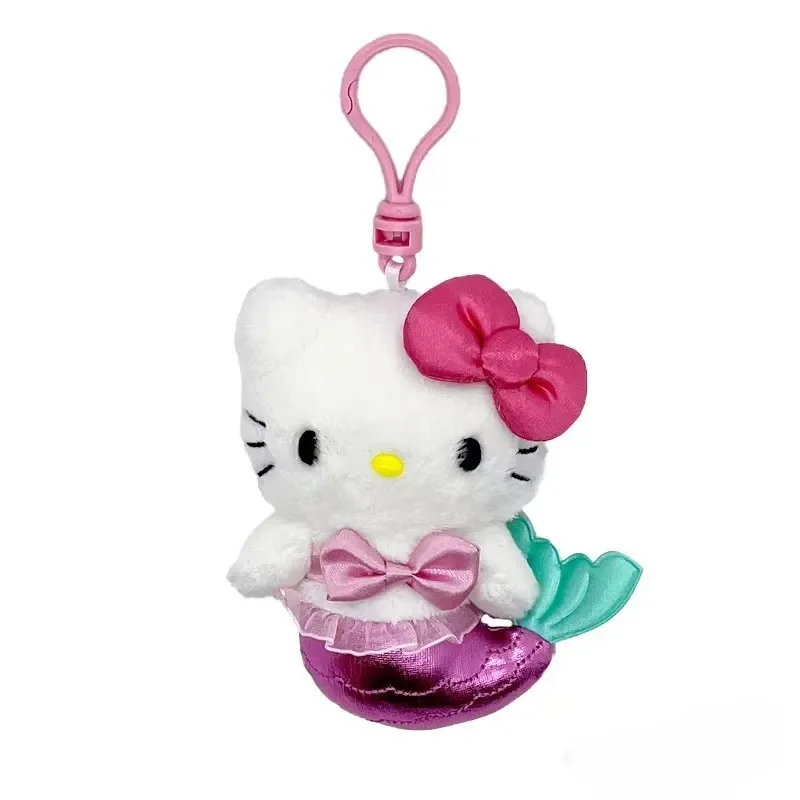 Versión americana de sirena láser Hello Kitty lindo llavero de felpa colgante, decoración de bolso, regalo para novia regalo de Navidad
