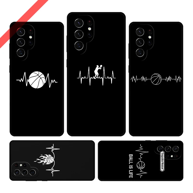 Basketball Heart Beat Phone Case For Samsung Galaxy S20 FE S21 S10 S23 Plus S24 S22 Ultra Coque Note20 Note10 S9 S8 Cover Capa