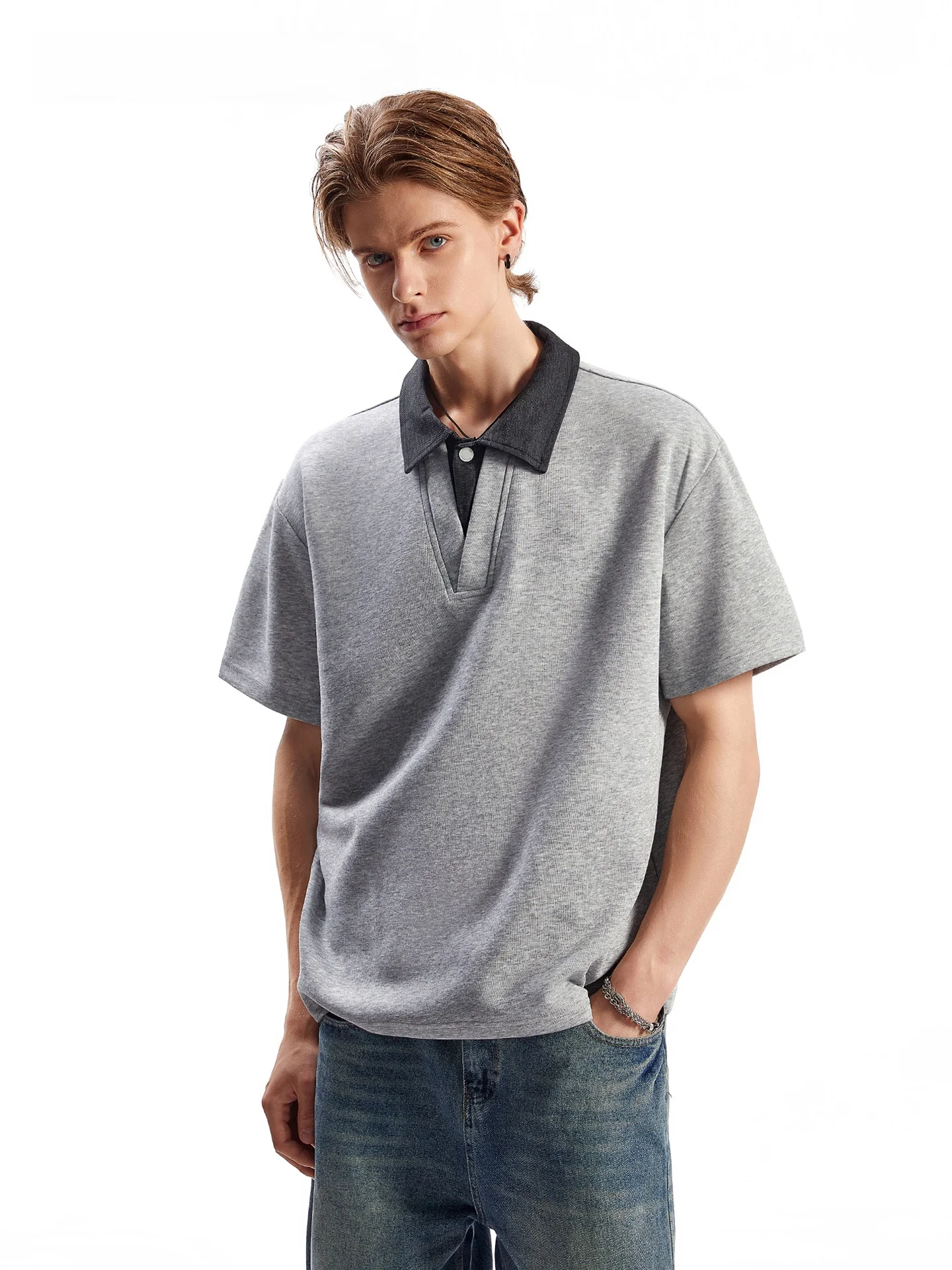 SDMADE Cleanfit American Style Short Sleeve  Shirt Shoulder Padded Unisex Summer T-Shirt Cotton Polyester Blend Regular Fit