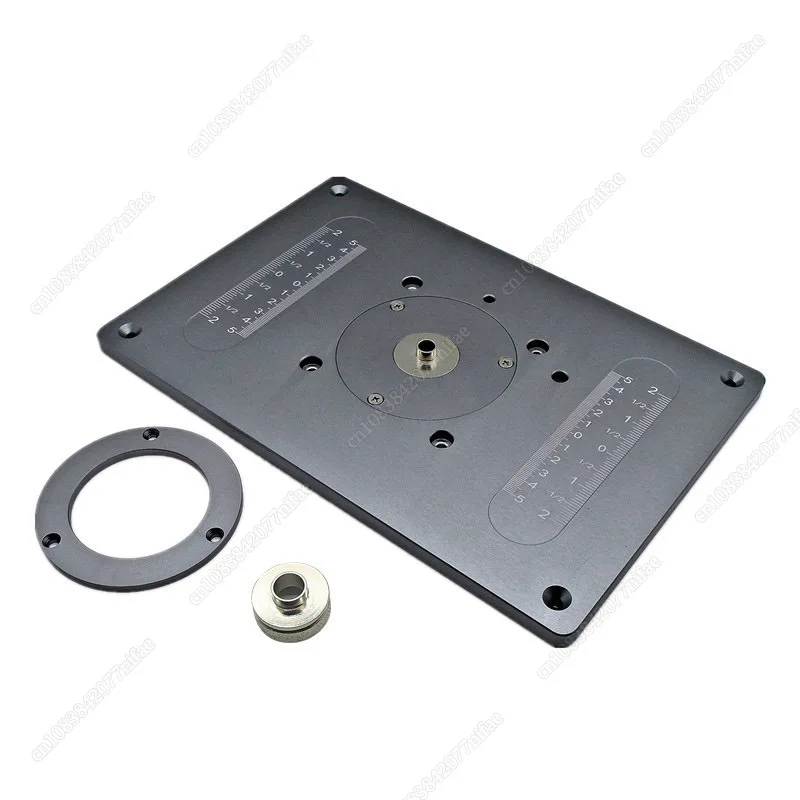 Router Table Insert Plate W/Level-Loc Rings and Router Template Bushing Guides - Aluminum Router Table Saw Insert Plate Kit