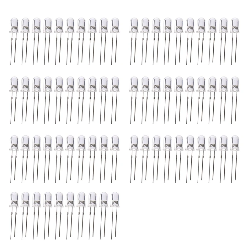 LED Bright Light Lamp Emitting Diode, 70 Piece, DC 3V-6V, 5 Mm, White