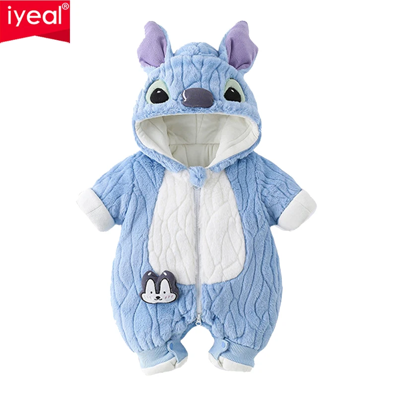 

IYEAL Winter Newborn Infant Baby Boys Girls Romper Warm Fleecel Cartoon Hooded Long Sleeve Jumpsuit Toddler Clothes Outfit