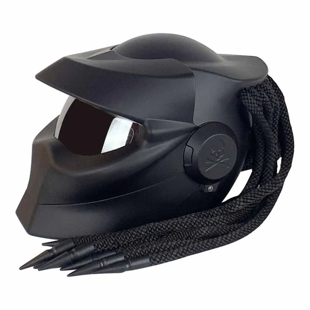 

Matte Black Dreadlocks Full Face Biker Helmet Wear-Resistant Motorcycle Equipment Anti-Fall Motocross Kask Breathable Protection