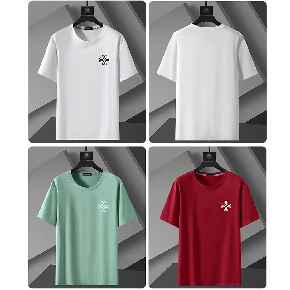 10XL 12 XL Plus Size T Shirt Men Summer Short Sleeve T-shirt Solid Color Print Tops Tees Male Big Size 12XL Tshirt 7 Color