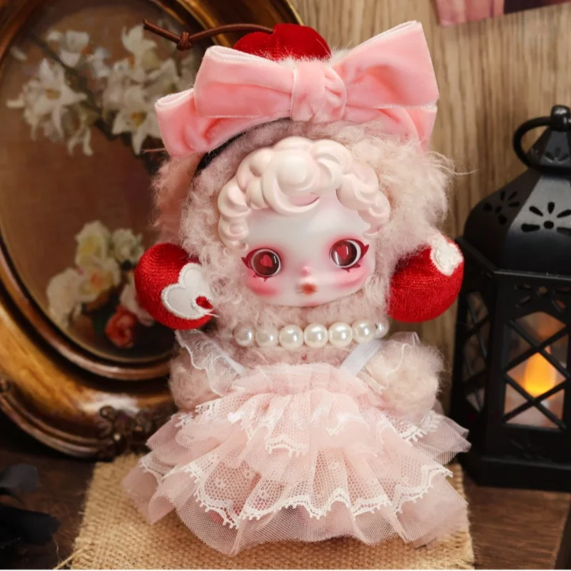 정품 신상 10cm 스컬판다 V3 유파운드 미 시리즈 동화 스타일 라이트 럭셔리 드레스 인형 의류 액세서리 휴일 선물