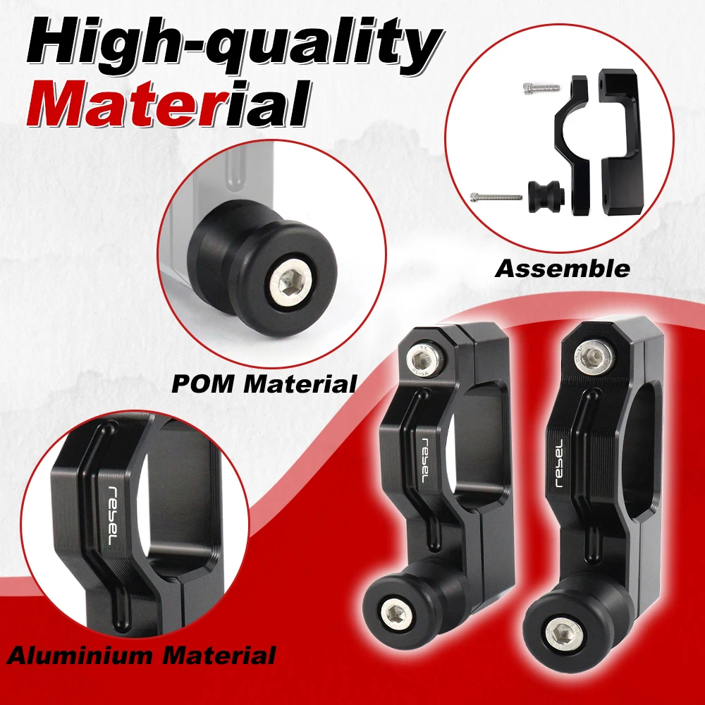 For Honda Rebel 300 Rebel 500 2017-2026 SCL500 2024-2026 Swing Arm Bobbin Stand Screws Adapter Motorcycle Swingarm Spool Sliders