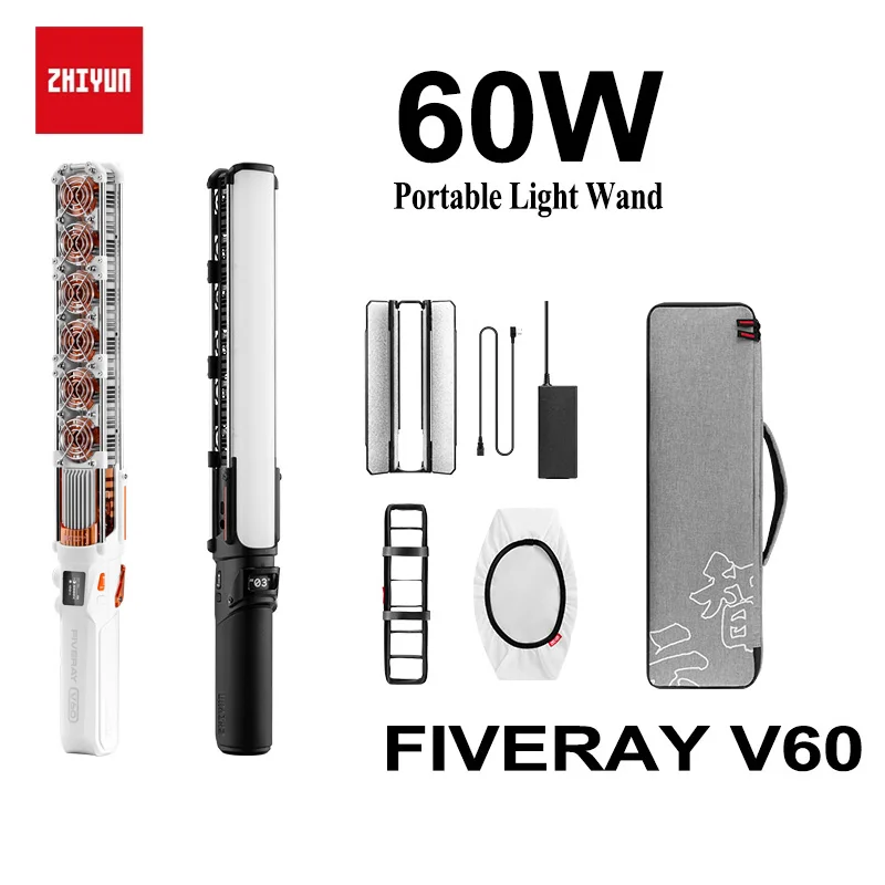 Zhiyun fieray-ポータブルライトスティック,60w,内蔵光効果,音楽モード