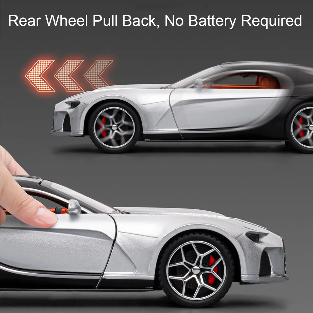 1:32 Scale Atlantic Bolide Cars Toys Diecast Alloy Model Doors Opened Light Music Pull Back Simulation Models Collecting Hobbies