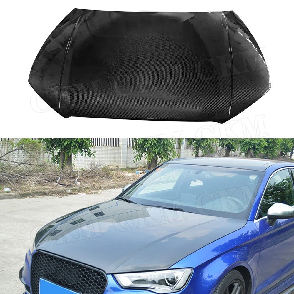 

Carbon Fiber For Audi A3 S3 2013 2014 2015 2016 2017 2018 Car Front Hood Covers Bumper Engine Decoration Trims