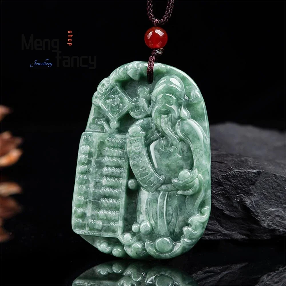 

Natural A-grade Jadeite God of Wealth Abacus Pendant Best Selling Mascots Handicraft Exquisite Fashion Fine Jewelry Holiday Gift